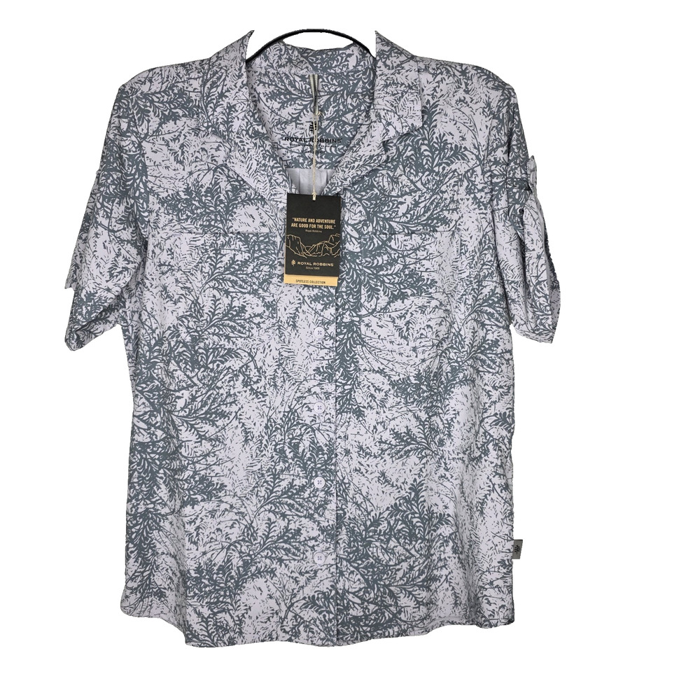 Royal Robbins Womens Spotless Evolution Meadow Small Button Pockets Gray New